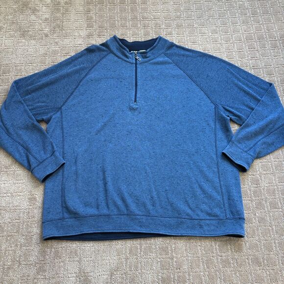 Tommy Bahama Flipshot Reversible Half Zip Pullover Mens 3XL  Blue Casual Preppy - Picture 1 of 9